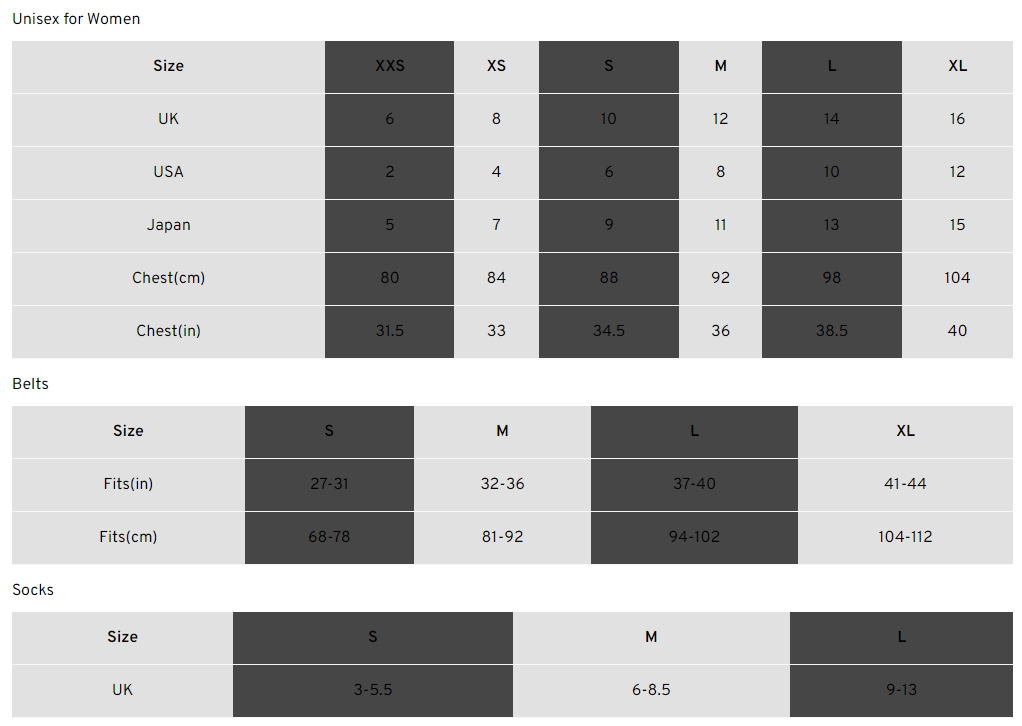 Women's size guide